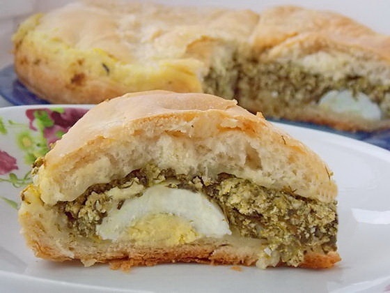 Італійський пиріг La Torta Pascualina в розрізі