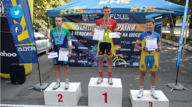 Переможці гонки критеріум, чемпіоант України 2021. Старші юнаки