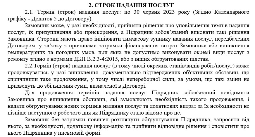 Витяг із фрагмента договору