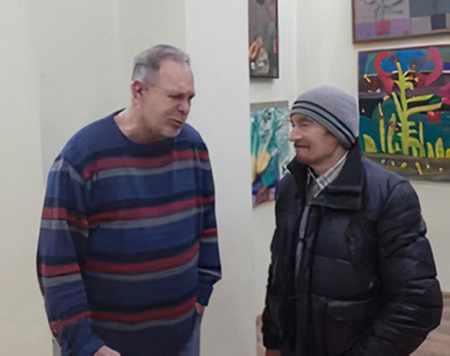 Дмитро Єребакан та Юрій Островершенко у Первомайському краєзнавчому музеї, 2021 рік