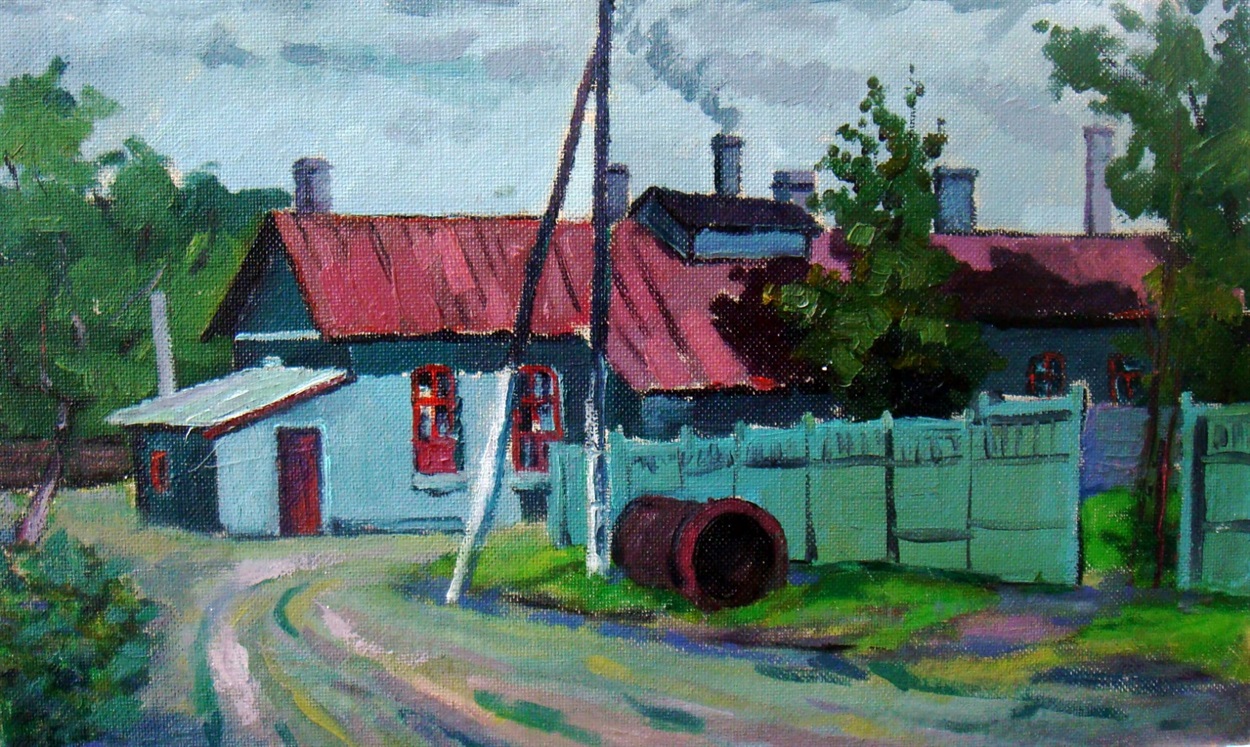Залізнична лазня. Холст, олія.