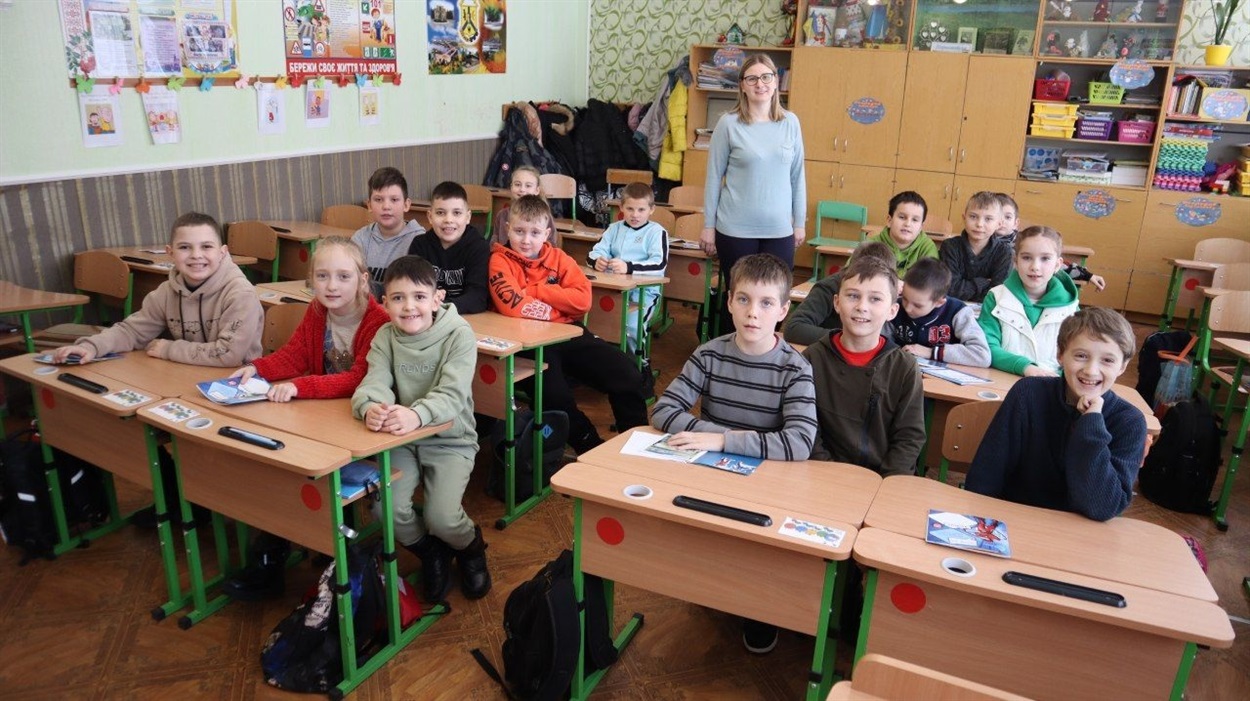 Ольга Мещерякова разом зі своїм класом