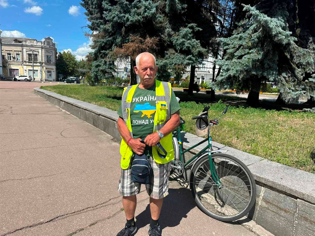 Олександр Каніболоцький під час велопробігу