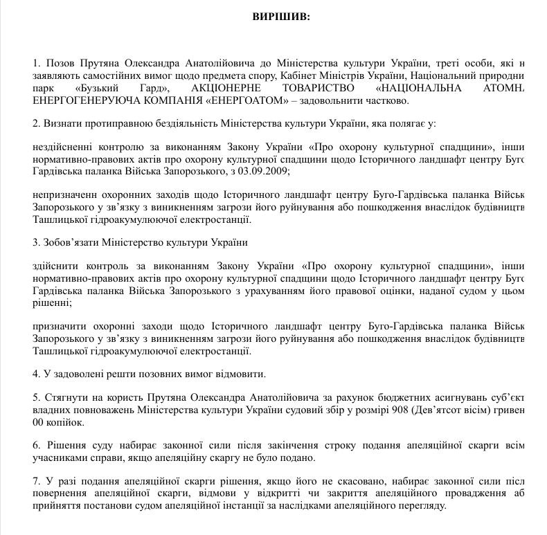 Маленька перемога екоспільноти. Суд став на бік захисників Бузького Гарду від затоплення