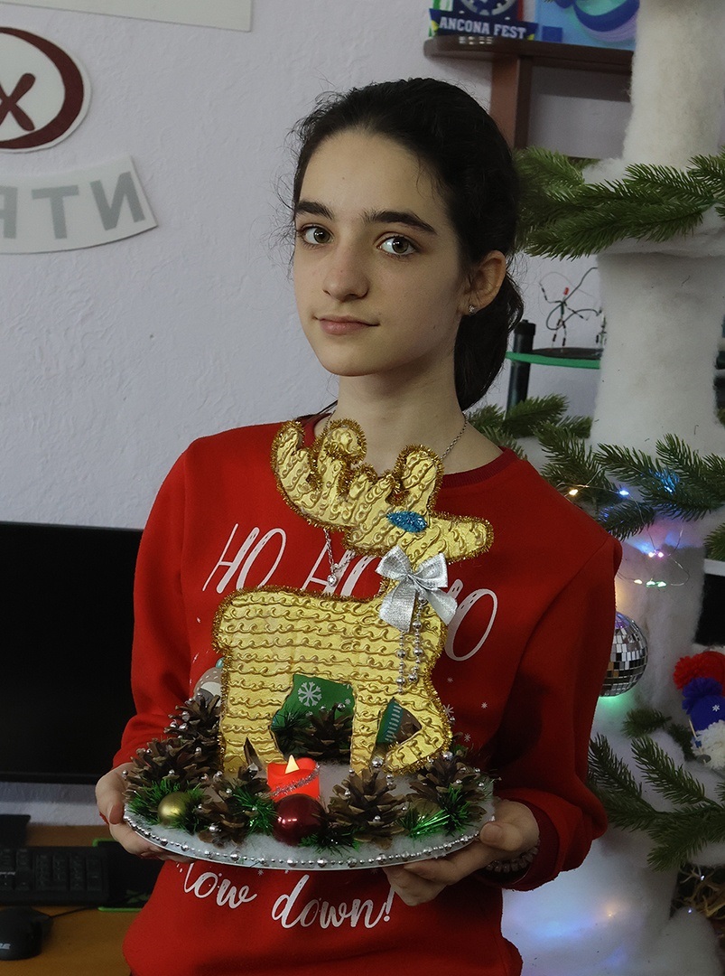 Вікторія Бліндус. Третє місце за роботу «Різдвяний олень»