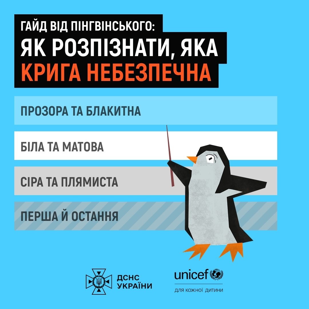 ДСНС попереджає: нестабільна температура робить лід смертельно небезпечним