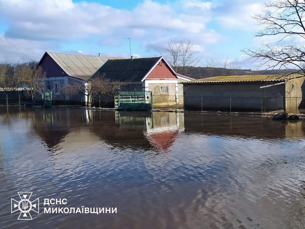 На Миколаївщині через танення снігу та дощі підтопило низку сіл: ДСНС відкачали сотні кубів води