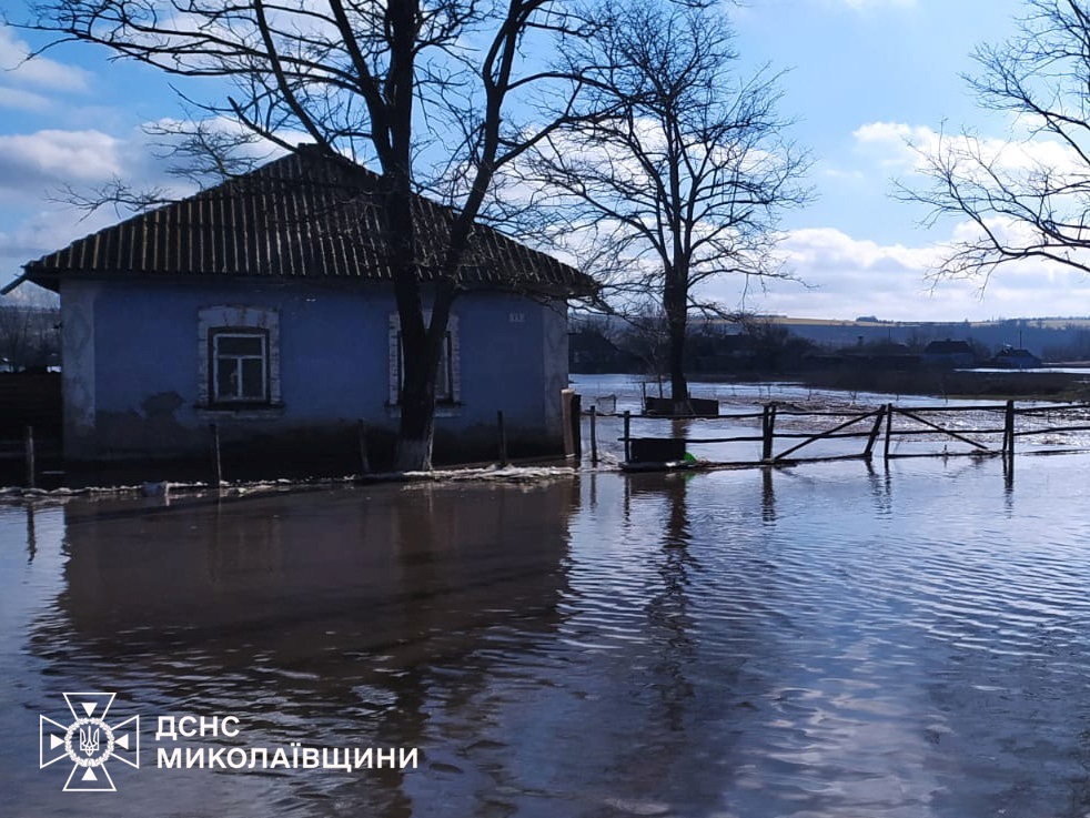 На Миколаївщині через танення снігу та дощі підтопило низку сіл: ДСНС відкачали сотні кубів води