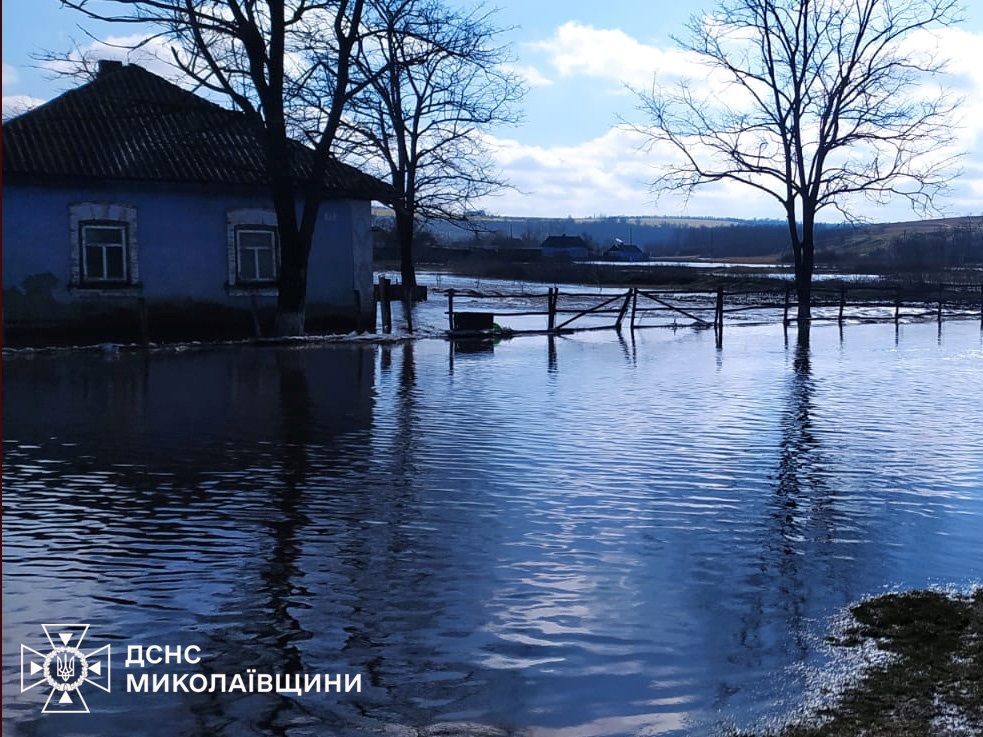 На Миколаївщині через танення снігу та дощі підтопило низку сіл: ДСНС відкачали сотні кубів води