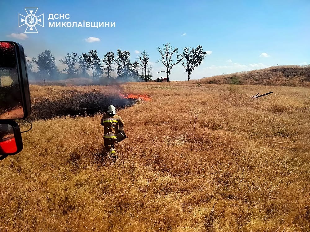 Вогняна доба на Миколаївщині: вигоріло понад 200 гектарів екосистем та полів, є загиблий через БПЛА