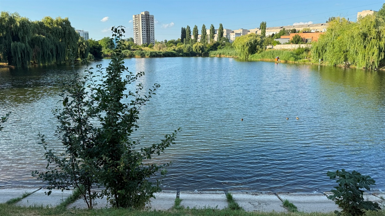 Вид на озеро з дамби